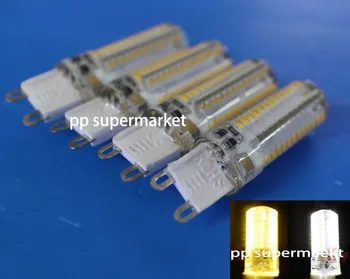 G9 LED 9W 104 led 3014 SMD светлини AC 110-220V 220-240V крушка силиконова кристална лампа 10PCS