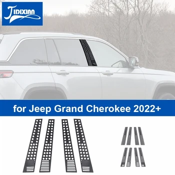 JIDIXIAN Прозорец за кола Стълб пост плоча декорация панел капак за Jeep Grand Cherokee 2022 2023 2024 Нагоре екстериорни аксесоари