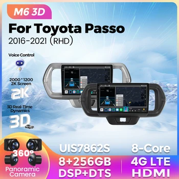 M6 Pro Plus 3D за Toyota Passo III 3 2016-2021 дясна ръка шофьор кола радио мултимедиен плейър GPS навигация AI глас авторадио
