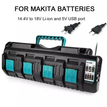 Makita 18V 14.4V 4A Двойно литиево-йонно зарядно устройство DC18RD DC18SF За Makita 14.4V 18V 20V BL1830 BL1840 BL1850 BL1860 Bl1430