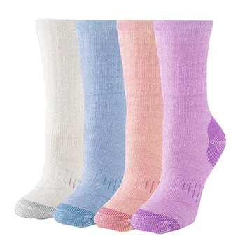 Merino вълнени чорапи Дамски туристически екипаж възглавница зимни ботуши термични чорапи 50% мериносова вълна средно тегло влага Wicking спортни чорапи