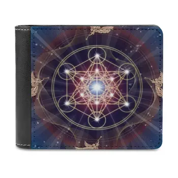 Metatron'S Cube-Merkabah-Peace And Balance Fashion Credit Card Wallet Кожени портфейли Персонализирани портфейли за мъже и жени