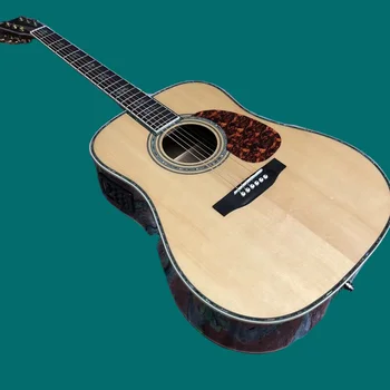 New Solid Spruce Top Acoustic Guitar Model D 45+301EQ 41