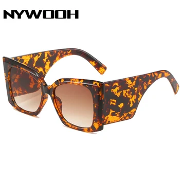 NYWOOH Слънчеви очила за котешки очи за жени Мъже Мода Извънгабаритни слънчеви очила Женски широки крака Дизайн Голяма рамка Очила Нюанси UV400