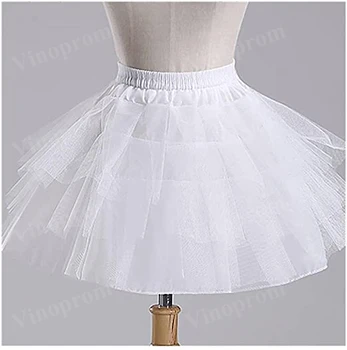 Petticoat White Black Ballet Tulle Ruffle Short Crinoline Bridal Lady Girls Child Underskirt Jupon