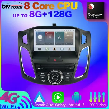 Qualcomm Snapdragon Car DVD мултимедиен плейър за Ford Focus 3 Mk 3 2015-2019 Android 12 PX6 4G LTE стерео 2 Din Auto Head Unit