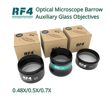 RF4 0.48 / 0.5 / 0.7X оптичен микроскоп Barrow Спомагателна стъклена обективна леща Бинокулярна тринокулярна вариометрична микроскопска техника Инструмент