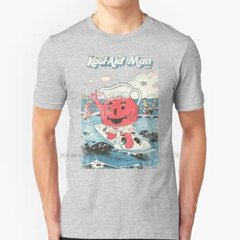 Surfing Kool Aid Man ( Ретро 80s ) T Shirt Cotton 6XL Cool Aid Man Drink Summer Food Punch Cola Soda Funny Humor Surfing Beach