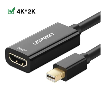 Ugreen Mini DisplayPort към HDMI-съвместим адаптер Mini DP кабел Thunderbolt 2 HDMI-съвместим конвертор за MacBook Thunderbolt