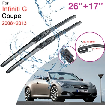  Автомобилни предни чистачки за Infiniti G Convertible 2008 2009 2010 2011 ~ 2013 Без рамки гумени аксесоари за остъргване на сняг