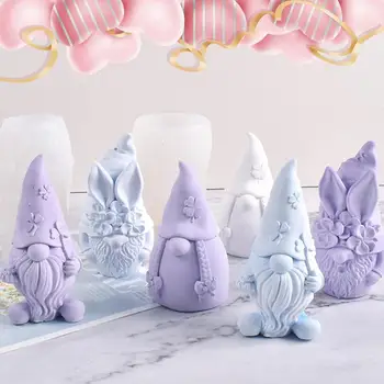 Великденски гном смола мухъл 3D шведски свещ вземане мухъл DIY елф джудже занаяти Великден пролет парти доставки