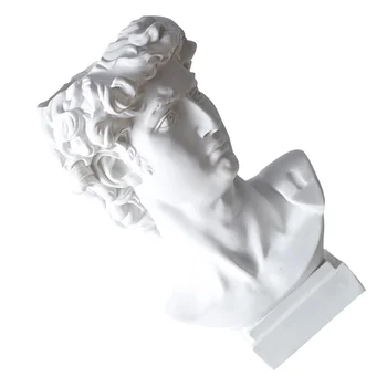 гръцка статуя Давид Смешни писалка притежателя смола бонсай пот творчески бяло растение четка офис