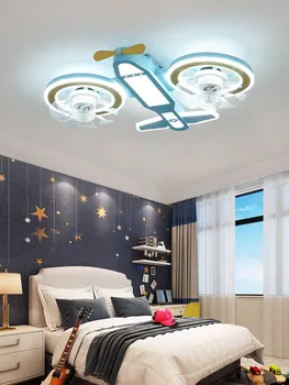 Детска стая Самолетна светлина Пълен спектър Led спалня таван светлина модерен карикатура момче стая фен лампа за защита на очите