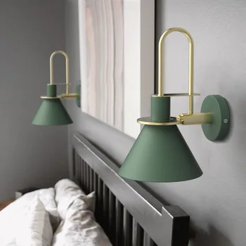 Дизайнерски модерни стенни лампи Nordic Macaron Mirror Фарове Стенни осветителни тела за хол Спалня Нощни светлини Осветително тяло