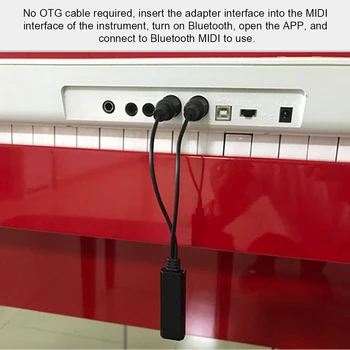 Електрически пиано конвертор Аудио 5 пинов кабел Портативен MIDI адаптер Музикален инструмент WirelessHIFI Universal Studio