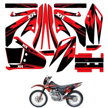 За Honda 230 XR Пълен набор от 3M стикери комплекти мотоциклет мръсотия велосипед графики фонове Ваденки за Honda XR230 2005 XR230R