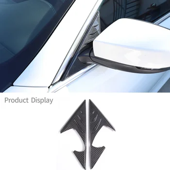 За Maserati Ghibli 2014-2022 Real Carbon Fiber Car Front Window A-колона огледало за обратно виждане Триъгълник Cover Trim Аксесоари за кола