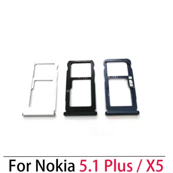 За Nokia 5.1 Plus / X5 SIM карта тава слот притежателя адаптер гнездо ремонт части
