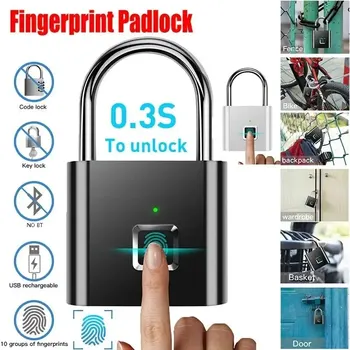 Заключване на пръстови отпечатъци Интелигентно безключово водоустойчиво анти-кражба Интелигентно заключване USB зареждане на вратата за пътнически багаж, шкаф, желязо G