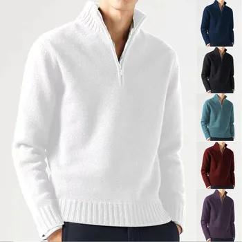 Зимни удебелени топли пуловери за мъже Мъжки популярен удебелен ежедневен пуловер за запазване на топлината Европейски американски пуловери