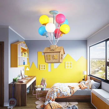 Карикатура висулка светлини балон летяща къща висящи лампа детска стая спалня Livin младоженец декор светлини модерен LED висулка светлина