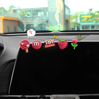 Кола централен контрол навигационен екран декорация стикер ягода бонбони мотоциклет триизмерноОгледало за обратно виждане стикери