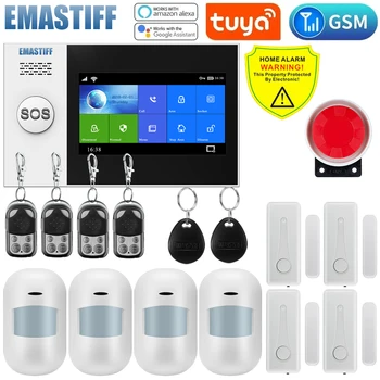 Комплекти за алармена система за домашна сигурност Tuya Smart за гараж Жилищни и Магазин Безжично докосване WIFI + GMS Поддръжка Samrt живот APP