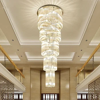 Кристални полилеи таван луксозен модерен творчески очарователен дизайн персонализирани банкет лоби хотел полилей висулка лампа
