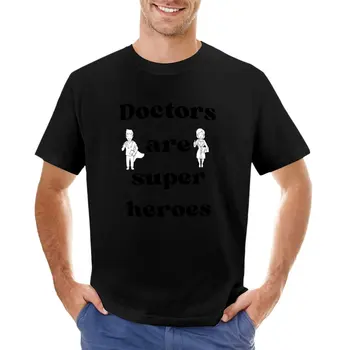 Лекарите са супергерои тениска Извънгабаритни тениски черни тениски мъжки тениска