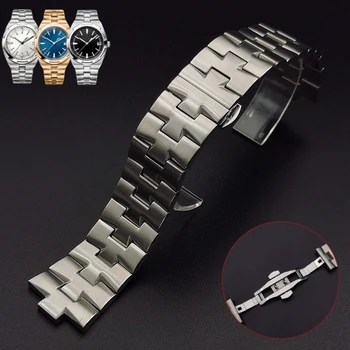Луксозна лента за часовници от неръждаема стомана за Vacheron Constantin Overseas 47040 Series VC изпъкнала уста 7 * 24mm 8 * 24mm метална гривна
