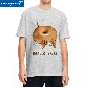Мъже жени Бийгъл Bagel T риза Kawaii куче памучни дрехи смешно къс ръкав кръг врата тениски плюс размер тениски