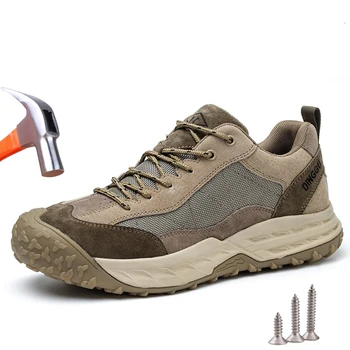 Мъжки обувки за безопасност Жени Неразрушими стоманени обувки Неразрушими маратонки Неплъзгащи се защитни работни ботуши за безопасност