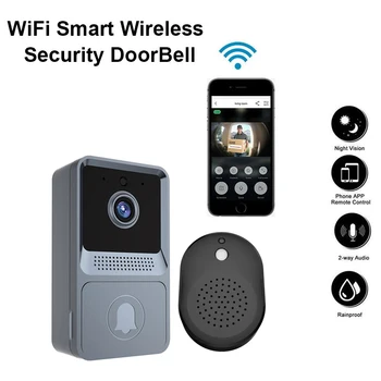 Нов интелигентен дом звънец WIFI камера видео телефон безжична врата звънец сигурност видео домофон HD нощно виждане за апартаменти