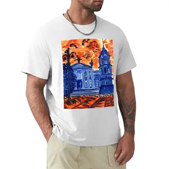 Оранжево - Синьо Вилнюс Тениска с къс ръкав бързосъхнеща тениска мъже