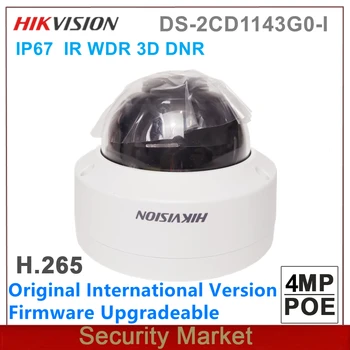 Оригинален Hikvision DS-2CD1143G0-I 4MP PoE IP мрежови куполни камери за видеонаблюдение 30m IR Clear Night версия P2P