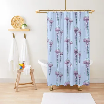 пастелни цветни медузи душ завеса баня деко баня и душ водоустойчив плат баня