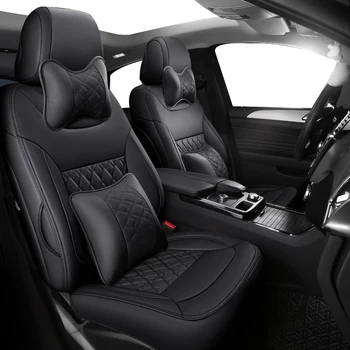 Персонализирана диамантена седалка за кола за Audi A4 B8 2010-2014 Луксозни автомобилни кожени калъфи за седалки Аксесоари Интериори Пълен комплект