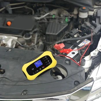 Преносимо автоматично зарядно устройство за батерии с LCD дисплей Автоматично зарядно устройство за акумулатор за мотоциклет SUV AGM за автомобили Мотоциклет RV SUV ATV