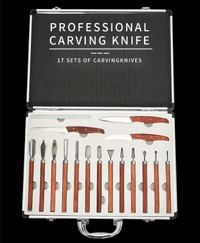 Професионален комплект ножове за дърворезба на готвачи, SS многофункционални ножове за резба на зеленчуци