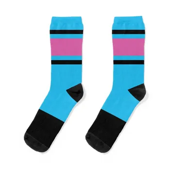 Синьо, черно, & Розов Power Stripe Чорапи спортни чорапи против хлъзгане футболен чорап чорапи за мъже Дамски