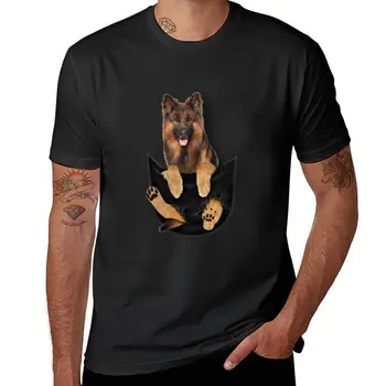 Смешно куче в джоба Meme риза немска овчарка кученце собственици куче любители тениска тениска реколта т риза мъжки шампион тениски