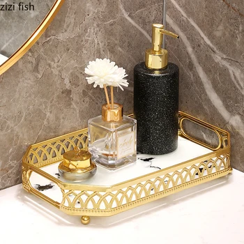 Стъклени стелажи за съхранение Еднослойни рафтове за баня Домакинска козметика Тави за съхранение Метални скоби Тоалетни принадлежности за баня Рафтове