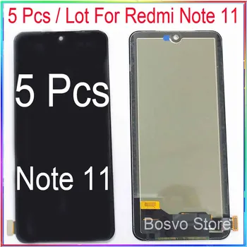 Търговия на едро 5 броя / партида за Xiaomi Redmi Note 11 LCD екран дисплей със сензорен монтаж за Note 11S
