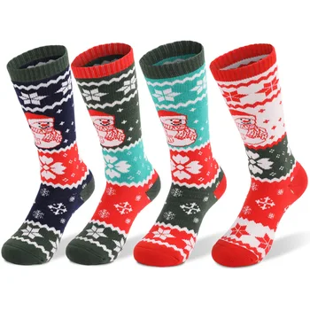 Унисекс Детски топли ски чорапи Коледен стил Детски ски чорапи за момчета момичета Сноуборд Спортни чорапи на открито Чорап 3-12T