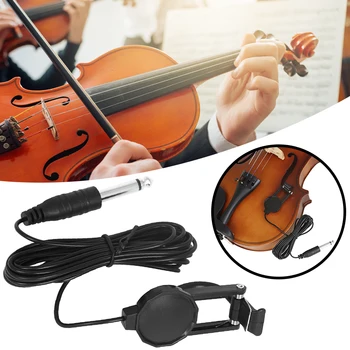 Цигулка пикап аудио жак клип на пикап кабел дължина 2.8 м професионална цигулка пикап за цигулка за тунер музикални инструменти
